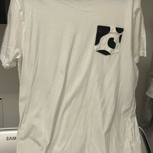 Chick-fil-A White T-Shirt with Black Patterned Pocket